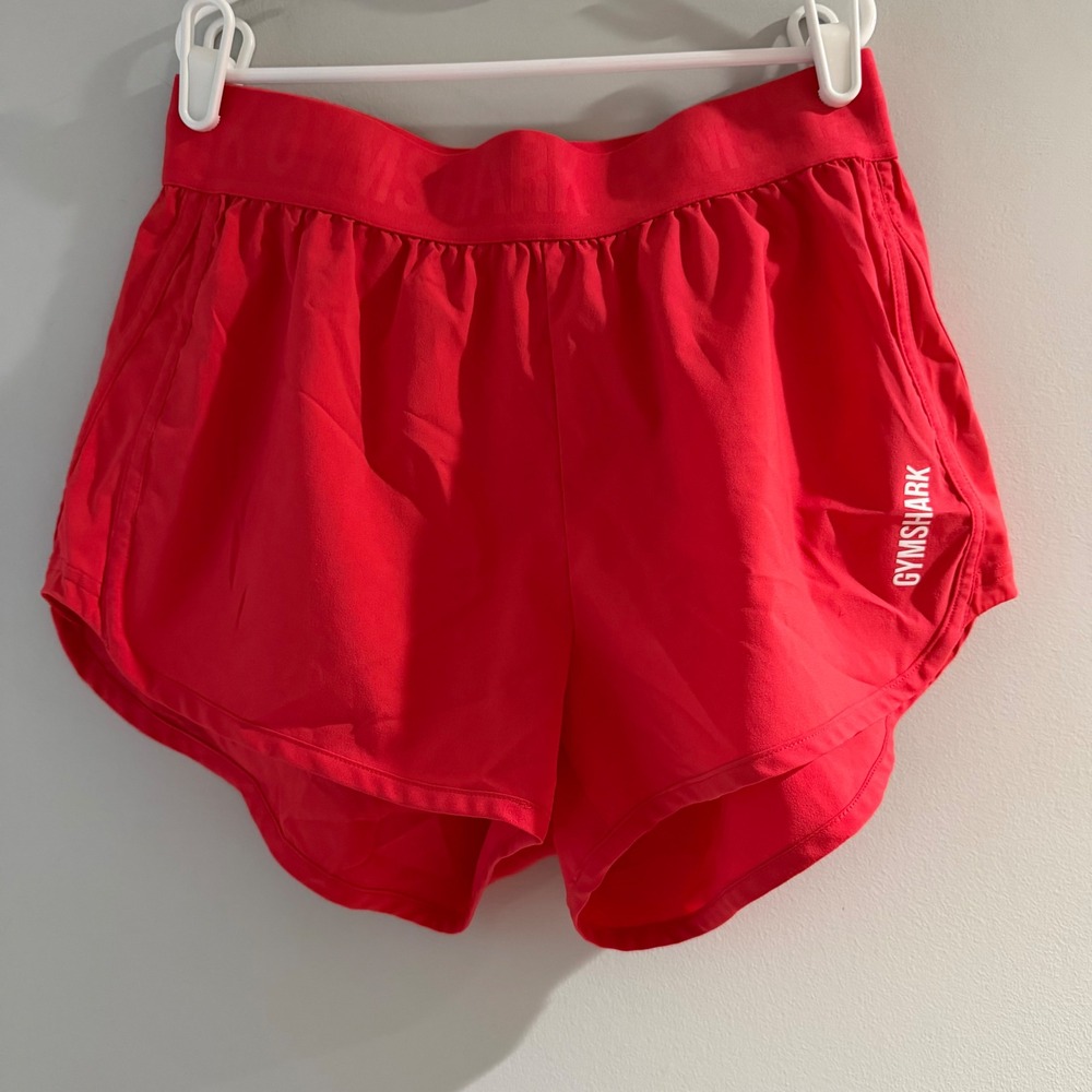 Gymshark Running Shorts Womens Small Red Good Athletic Elastic Waist Logo